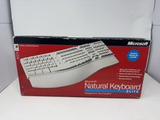 Microsoft Natural Keyboard Elite White Ergonomic Wired Split Keypad New Ps2
