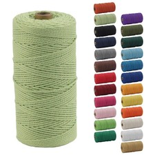 Macrame Cord 2mm x 220 Yards Natural Cotton Rope Wall Plant Hanger Light Green