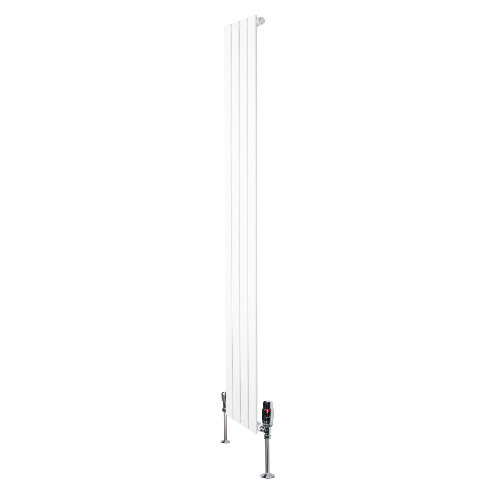 Flat Single Column Radiator 1800mm x 280mm & TRV Chrome Valves