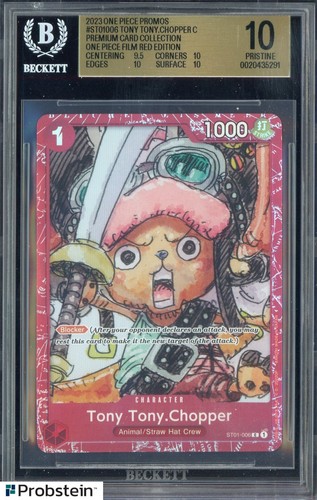 2023 One Piece Premium Card Collection Film Red ST01006 Tony Tony Chopper BGS 10