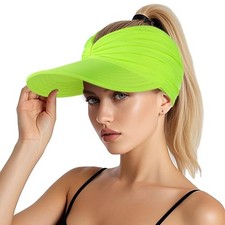 Sun Hats for Women, Wide Brim UV Protection Sun Visor Hats, UPF50 Green