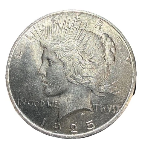 1925 P Peace Dollar US Philadelphia Mint 90% Silver Coin BU