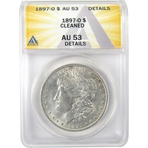1897 O Morgan Dollar AU 53 Details ANACS Silver $1 Coin SKU:I19227