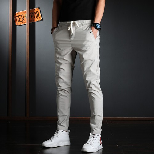 Pantalones De Cintura Elástica Para Hombre Ropa De Calle Deportivo Elegante  Moda | eBay
