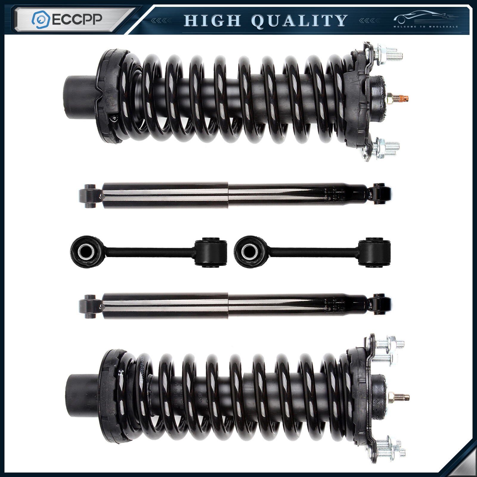 Front Rear Complete Struts Shocks Absorber Sway Bar Fits 20022007 Jeep