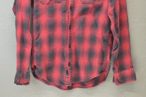 Burnside Skater Flannel Shirt Mens M Plaid 90s Y2K Grunge Lumberjack Red Modern - Picture 4 of 12