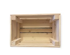 Cassetta Frutta Vintage In Legno 55x55x30 Cm – Bianco/Scuro/Fiammato, Con 2 Ripiani Interni, Libreria O Scaffale