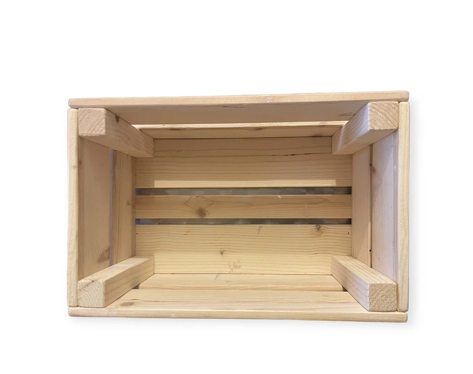 Cassetta in legno fatta a mano, porta frutta, vino, barattoli, libri, fiori - Immagine 2 di 3