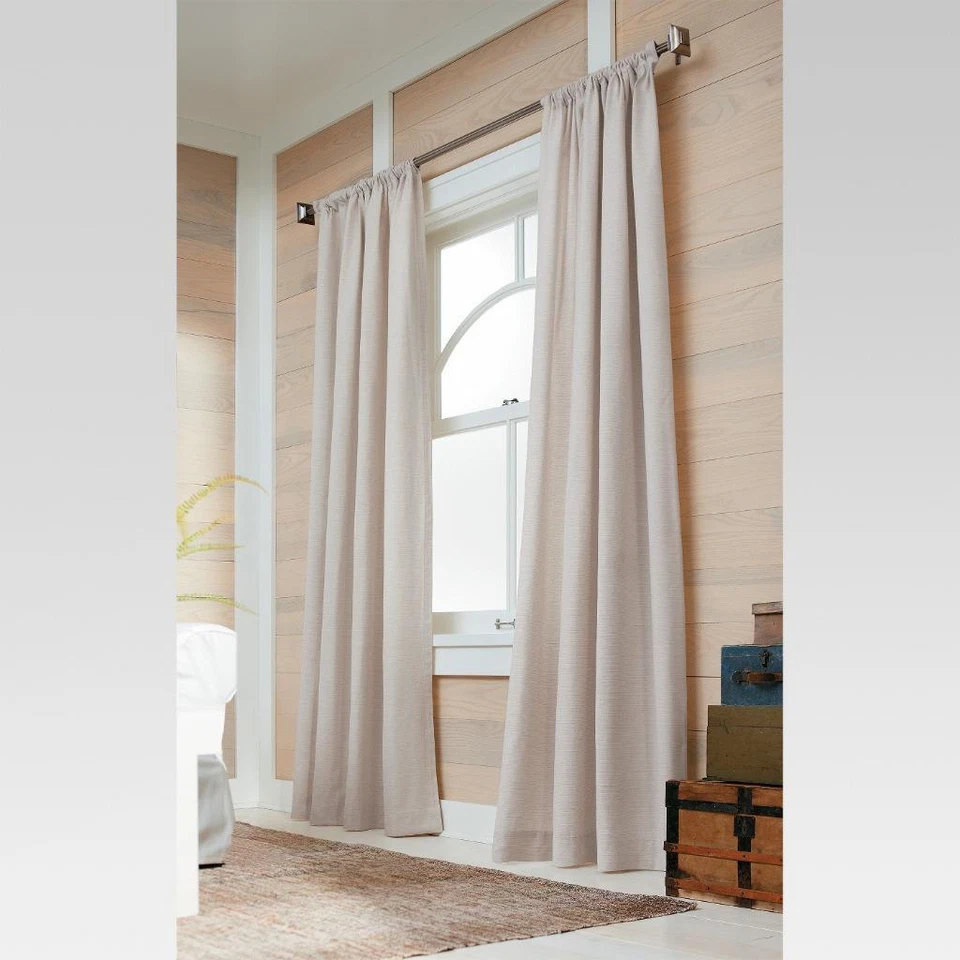 Threshold Light-Filtering Curtain Panel Cream Farrah 54" x 84" One Panel - Image 2 of 3