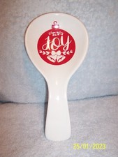 Christmas Ornament Joy Melamine Spoon Rest New No Box Or Tag 5" X 10"
