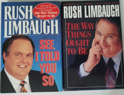 THE WAY THINGS OUGHT TO BE & SEE I TOLD YOU SO Rush Limbaugh 1st Ed. Autosigned