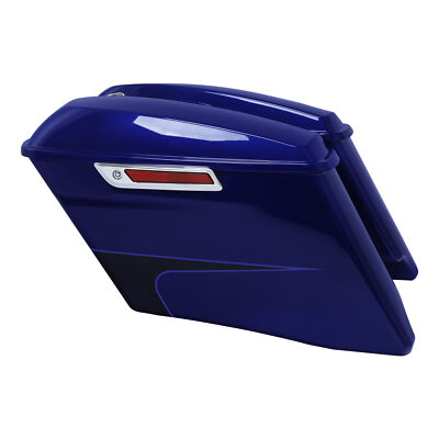 4'' Saddlebags Fit For Harley Touring Glide 2014-2024 Zephyr Blue/Black Sunglo
