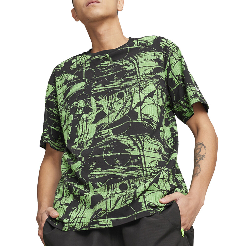 Мужская футболка с круглым вырезом и коротким рукавом Puma Mapf1 Statement Graphic, черный, зеленый, Калифорния