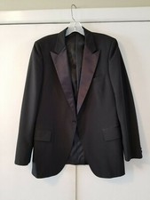 Men's Classic Black Tuxedo Jacket Pants Satin - 42R - Prom Wedding - Nice