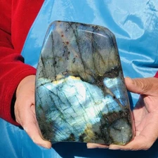 4.02LB Natural Labrador Moonstone Quartz Crystal Free Form Mineral Specimen 2977