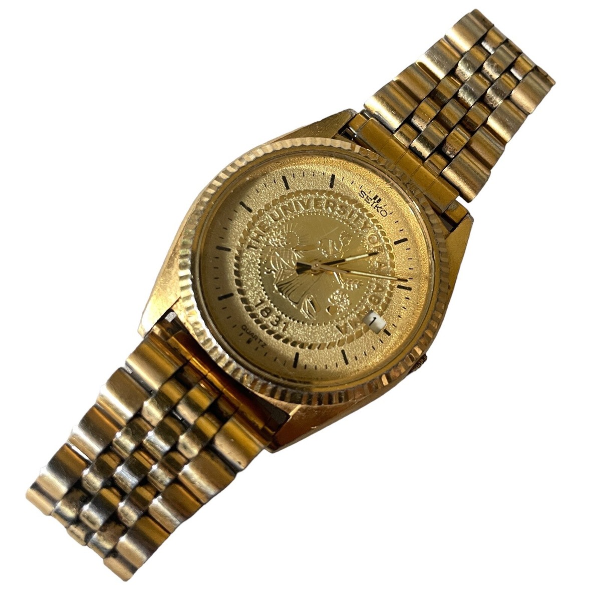 Seiko Men's University Alabama Quartz Gold Tone Watch Seiko Men's University Alabama Quartz Gold Tone Watch