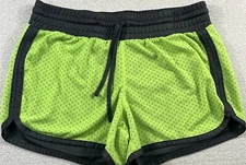 Xersion Athletic Running/Workout Shorts Women Medium Neon Green/Gray Breathable