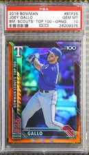 JOEY GALLO  -  2016 BOWMAN CHROME BOWMAN SCOUTS TOP 100 ORANGE REFRACTOR