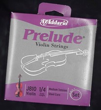 D'Addario Prelude J810 Violin String Set 1/4 Scale Length Medium Tension Steel