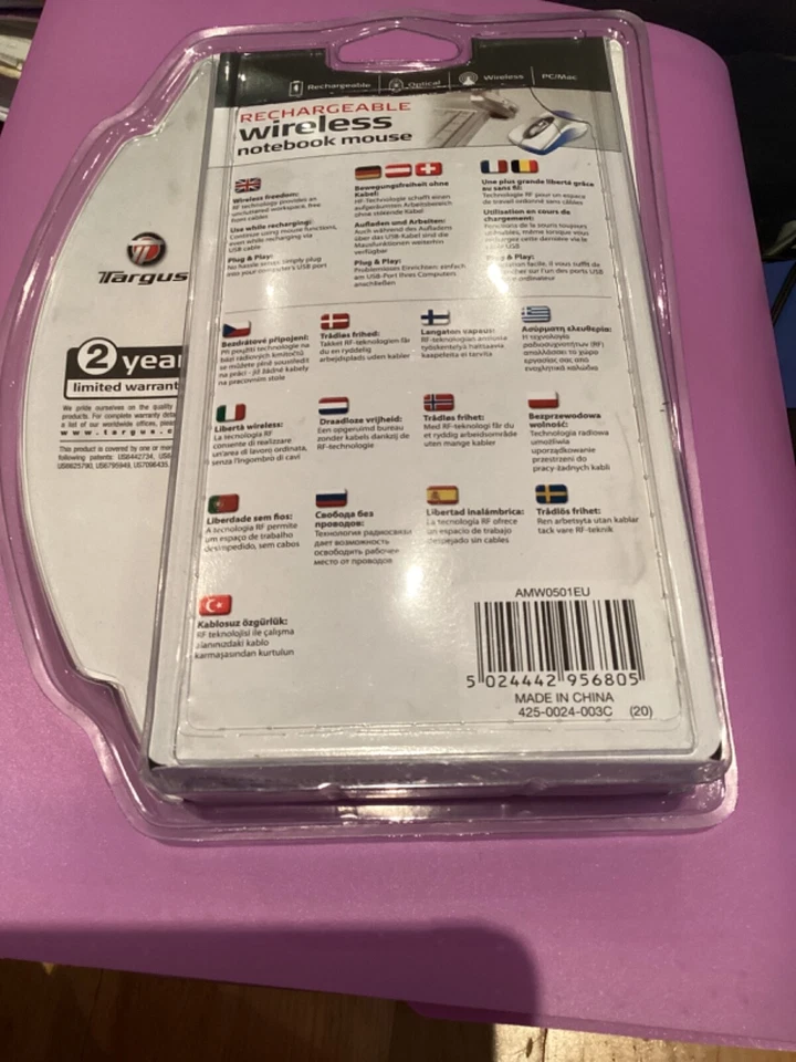 Targus Optical Rechargeable Wireless Notebook Mouse (AMW0501EU) Mouse - Image 2 of 2