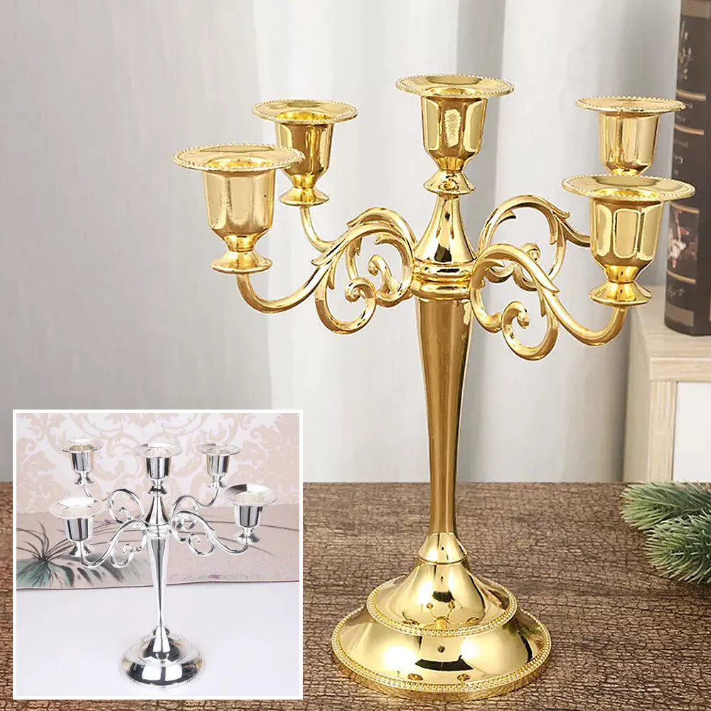 Table Candlesticks Candelabra Home Party Wedding Dining 5-Arm Candle Holder  New