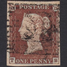 W38_24 GB QV 1841 1d PLATE 35 SG10-B1(4) IVORY HEAD TB VFU 4M SCOTLAND