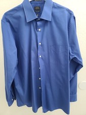 ARROW Blue Class Fit Wrinkle Free long sleeve button dress shirt 16 1/2 34/35
