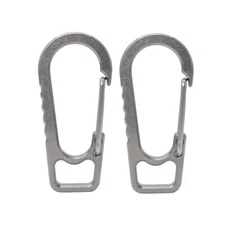 Titanium Alloy Carabiner Spring Snap Hook Clip Key Hold EDC Buckle Tool 2PC