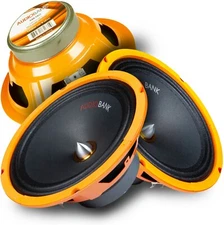 2x Audiobank AB8Pro Series 8" Midrange Driver Loud 1200W Speaker 4-Ohms - Pair