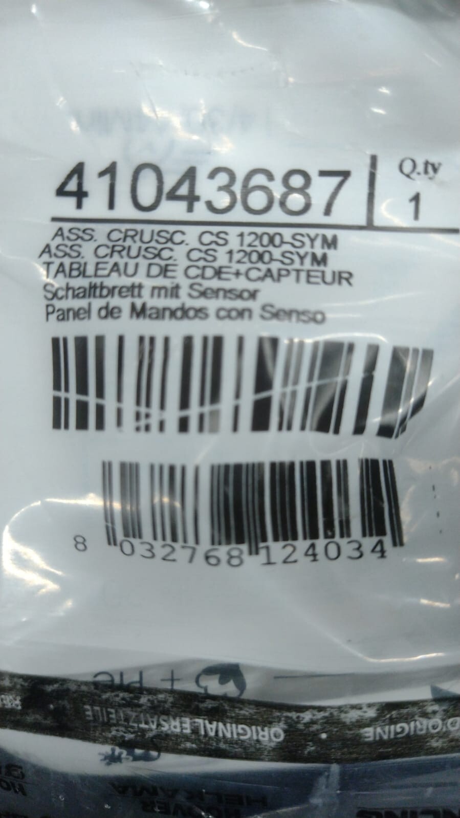 Pannello Comandi 41043687 per Candy Hoover CS1200 - Ricambio Originale