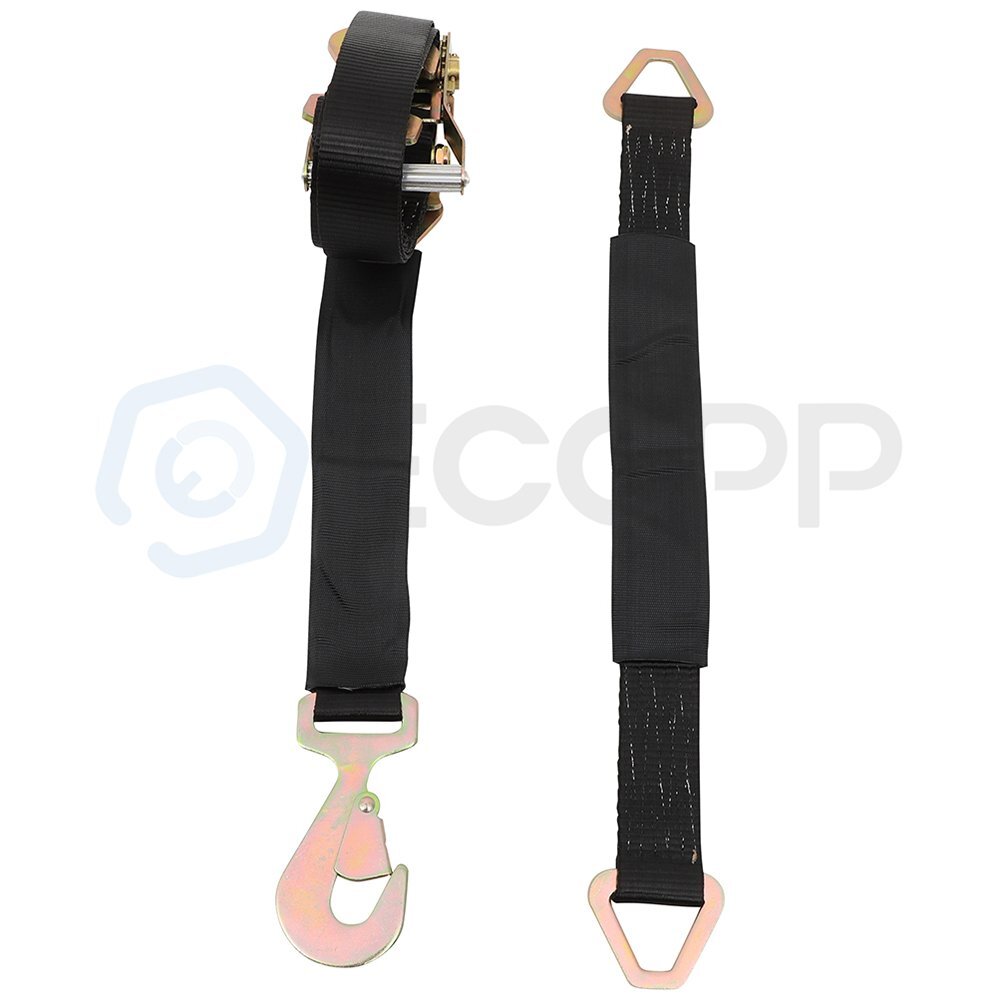 4 Pack Axle Straps Car Trailer Hauler Ratchet Tie Down Straps with Snap