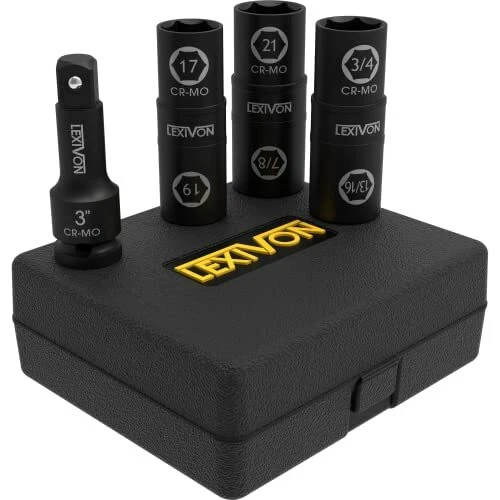 1/2-Inch Impact Socket Set,6 Total Lug Nut Sizes Flip Socket Impact Grade LX-111 - Image 2 of 3