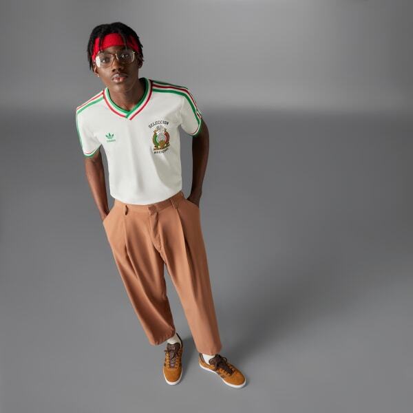 adidas Mexico 1985 Away Mens Soccer Jersey Cloud White Asia