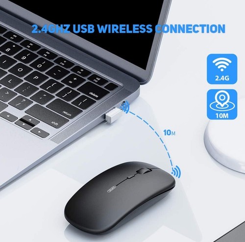 INPHIC Wireless Mouse Rechargeable, Ultra Thin 1600 DPI Mini 2.4G Silent Optical - Picture 2 of 5