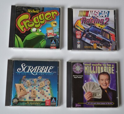 CD-ROM Games (4) Frogger, NASCAR Racing 2, Scrabble, Who Wants 2 Be Millionaire