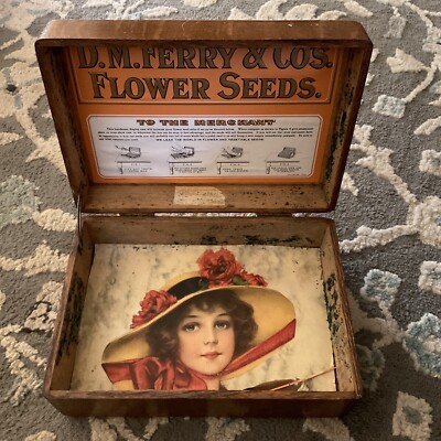 Antique D.M. Ferry, Original Seed Packet BOX, Detroit