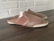 Frye Melanie Women Perforated Leather Slip On Mule Rose Gold size 9