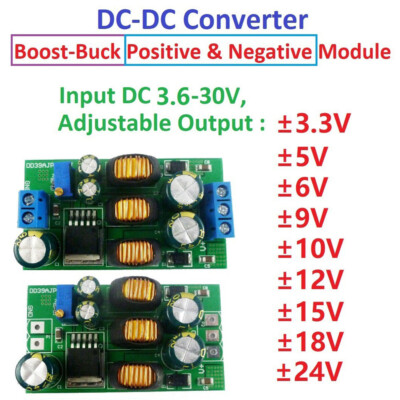 DC 3.6-30V 20W to ±5V/6V/9V/10V/12V/15V/24V Positive Negative Dual Output Power