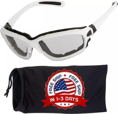 Gafas Anteojos Lentes Para Motocicleta Moto Sol Dia Y Noche Blanco Transparente.