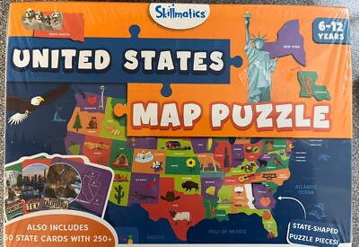United States Map Puzzle - 75 Piece Jigsaw Puzzle, Educational Toy, Geography...