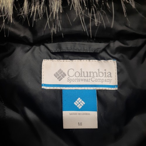 Columbia Glam Her Jacket Women Size Medium Black Hooded Faux Fur 550 Turbo Down - Picture 8 of 13