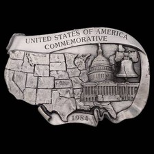 1984 United States Commemorative American USA Vintage Belt Buckle