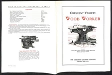 Crescent Machine Co. 1924 Variety Wood Worker Product Spec Folded Sheet VGC