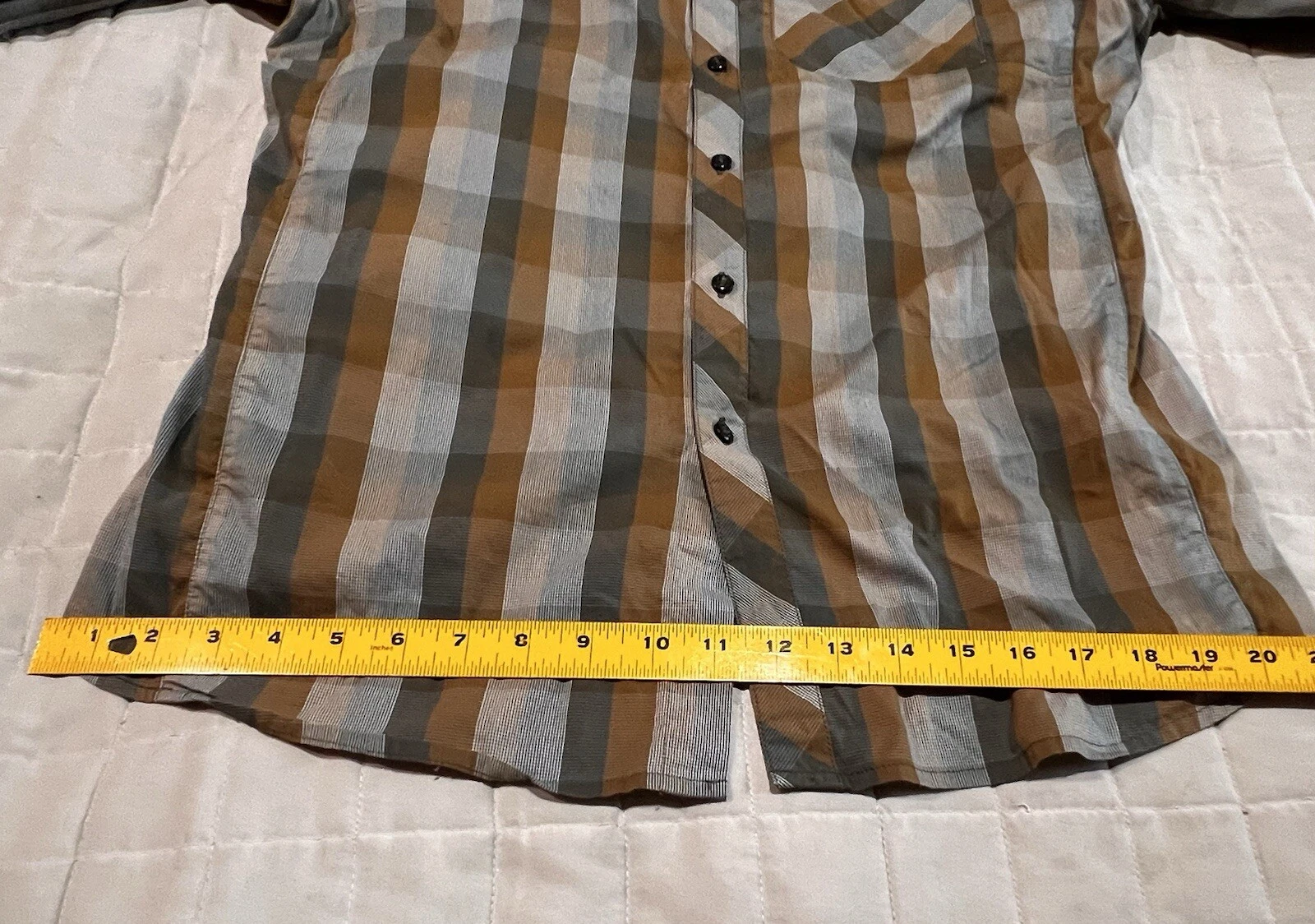 arcteryx long sleeve button down pocket cotton blend plaid shirt
