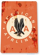 American Airlines Sign, Airplane Hangar, Retro Commercial Aviation Tin Sign B332