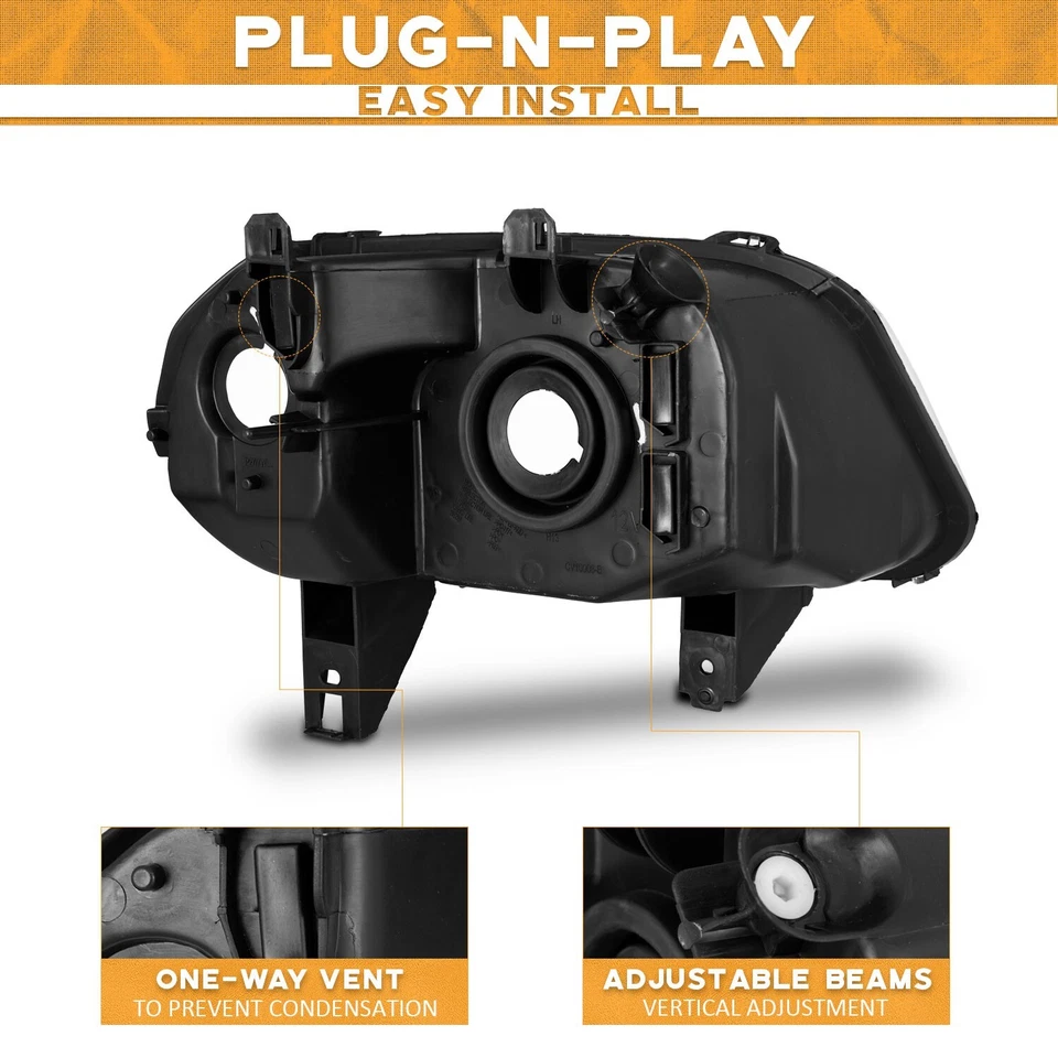 Headlights For 2006-2011 Chevy HHR Halogen Chrome Headlamps Left+Right Pair Foto 3 de 4