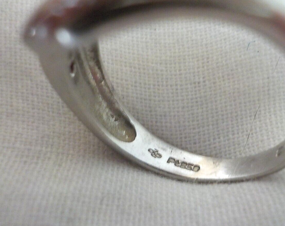 Solid Platinum Cluster Natural Ruby Diamond Ring … - image 6