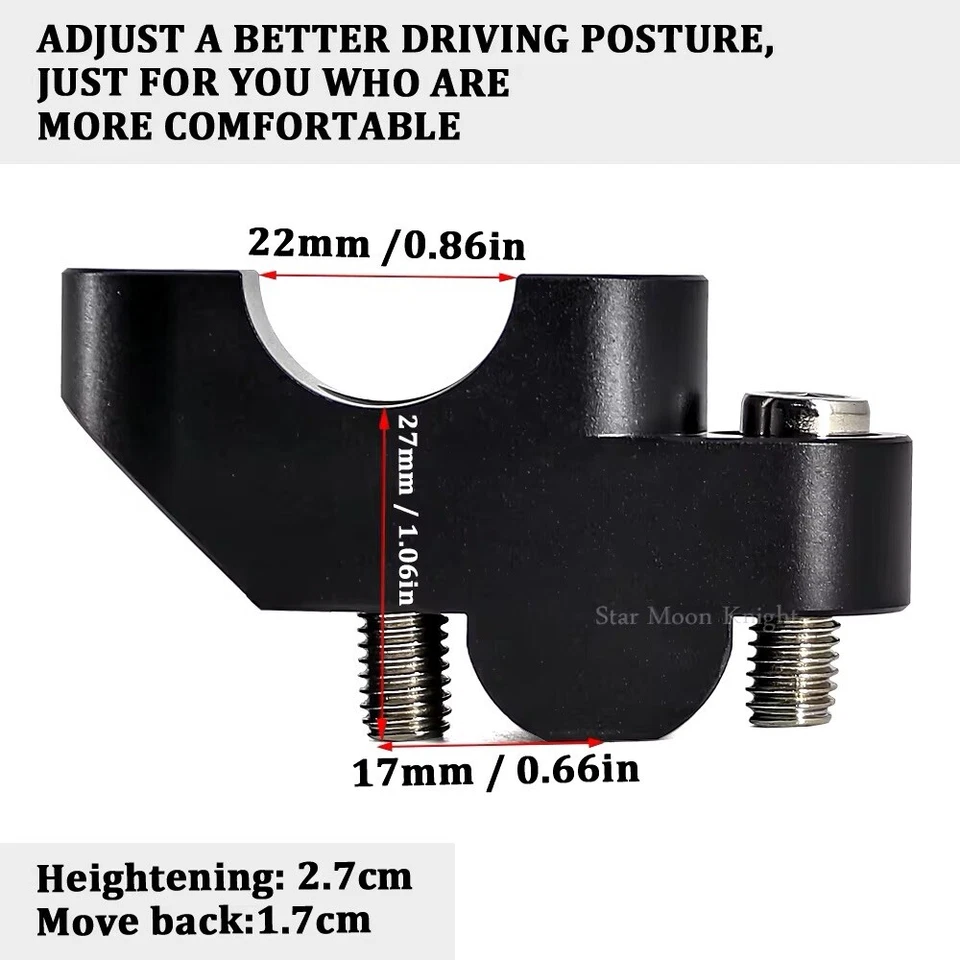 Honda NC 750 X 2016-2025 Handlebar Riser Lifting Bar Risers 22mm Bars🇬🇧 - Image 4 of 4