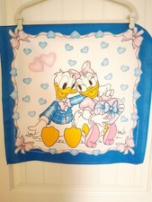 Vintage Walt Disney Donald and Daisy Duck Printed Bandana Blue Pink