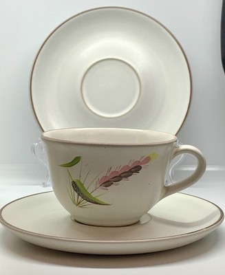 (3 SETS) Vintage Denby Langley ''Harvest'' Cup & Saucer sets -England-Signed!!!